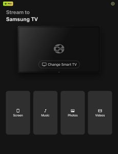 Tap on the Screen button in DoCast on iPad