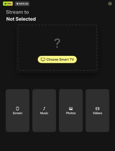 Tap on the Choose Smart TV button in DoCast