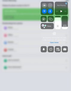 Open the Control Center on iPad