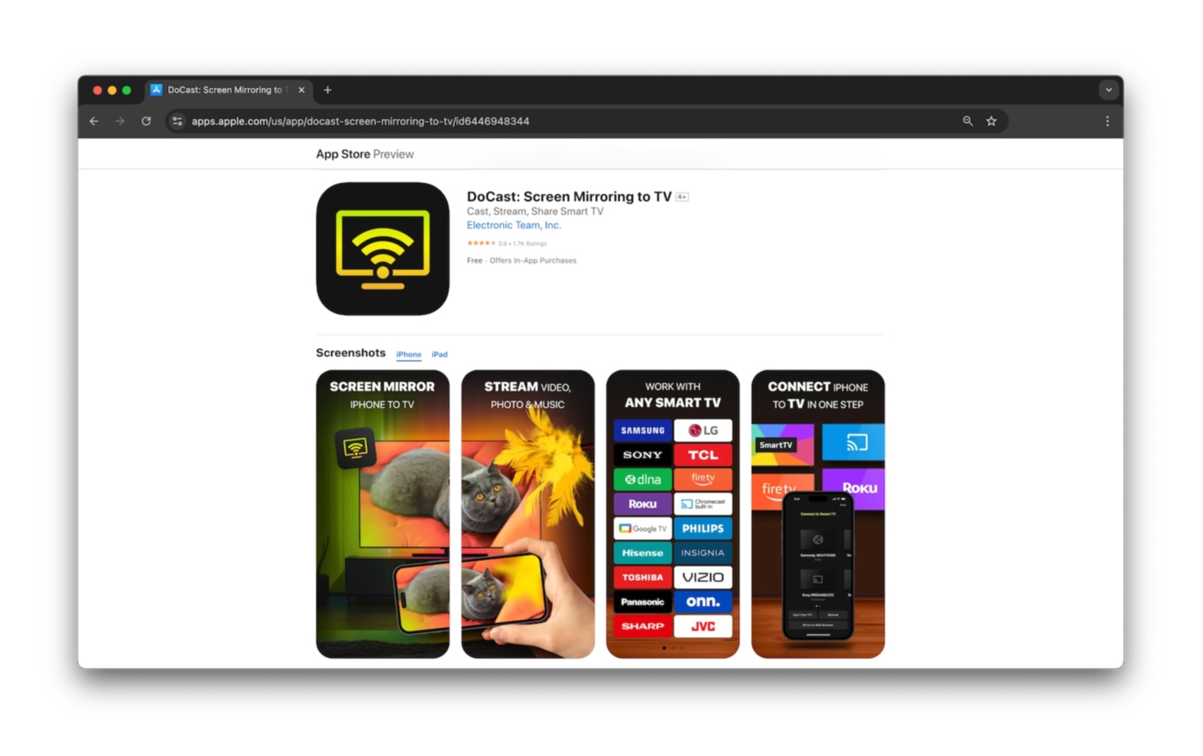 DoCast is the best app to AirPlay on Roku your iOS devices