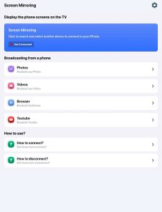 Tap on the blue Screen Mirroring button in TV Cast - Screen Mirroring +