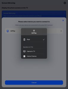 Select your Samsung TV from the list in TV Cast - Screen Mirroring +