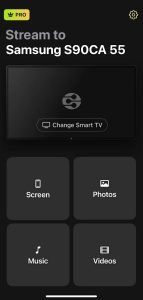 Tap on the Screen button in DoCast to connect