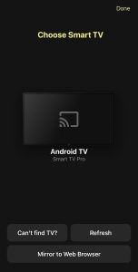 Select your Chromecast in DoCast