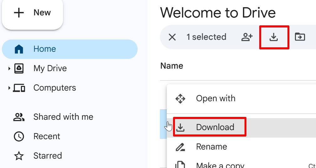 Download files from Google Drive