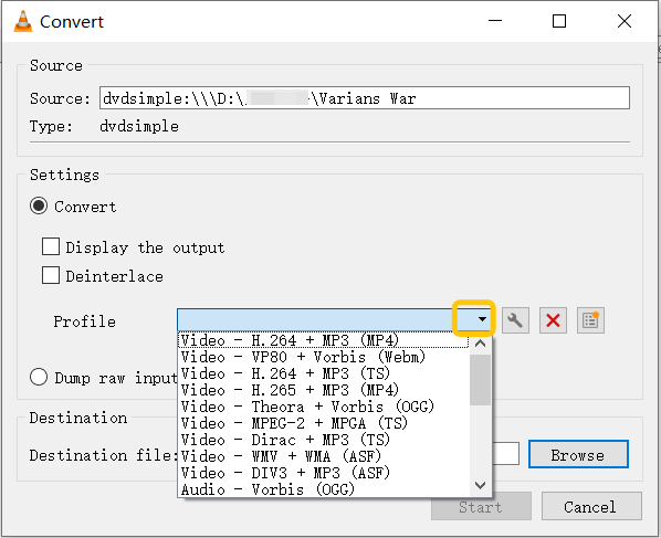 Set Conversion Options