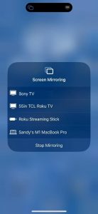 Screen Mirroring devices on iPhone