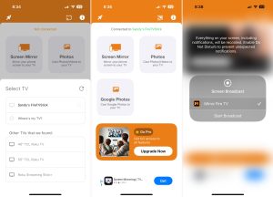 Screen Mirroring for Fire TV app screenshots on iPhone