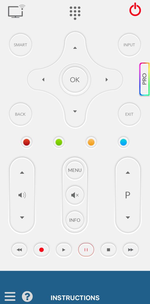 Universal Remote TV Smart app on iOS