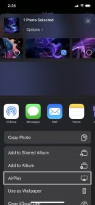 Tap on the AirPlay option on iPhone