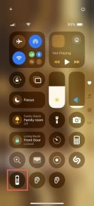 Remote in iPhone Control Center