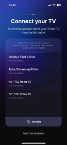 Choose your Roku device from the list in Universal TV Remote Control