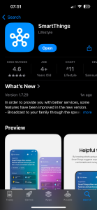 Download SmartThings from the App Store