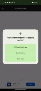 Allow MirrorMeister to record audio