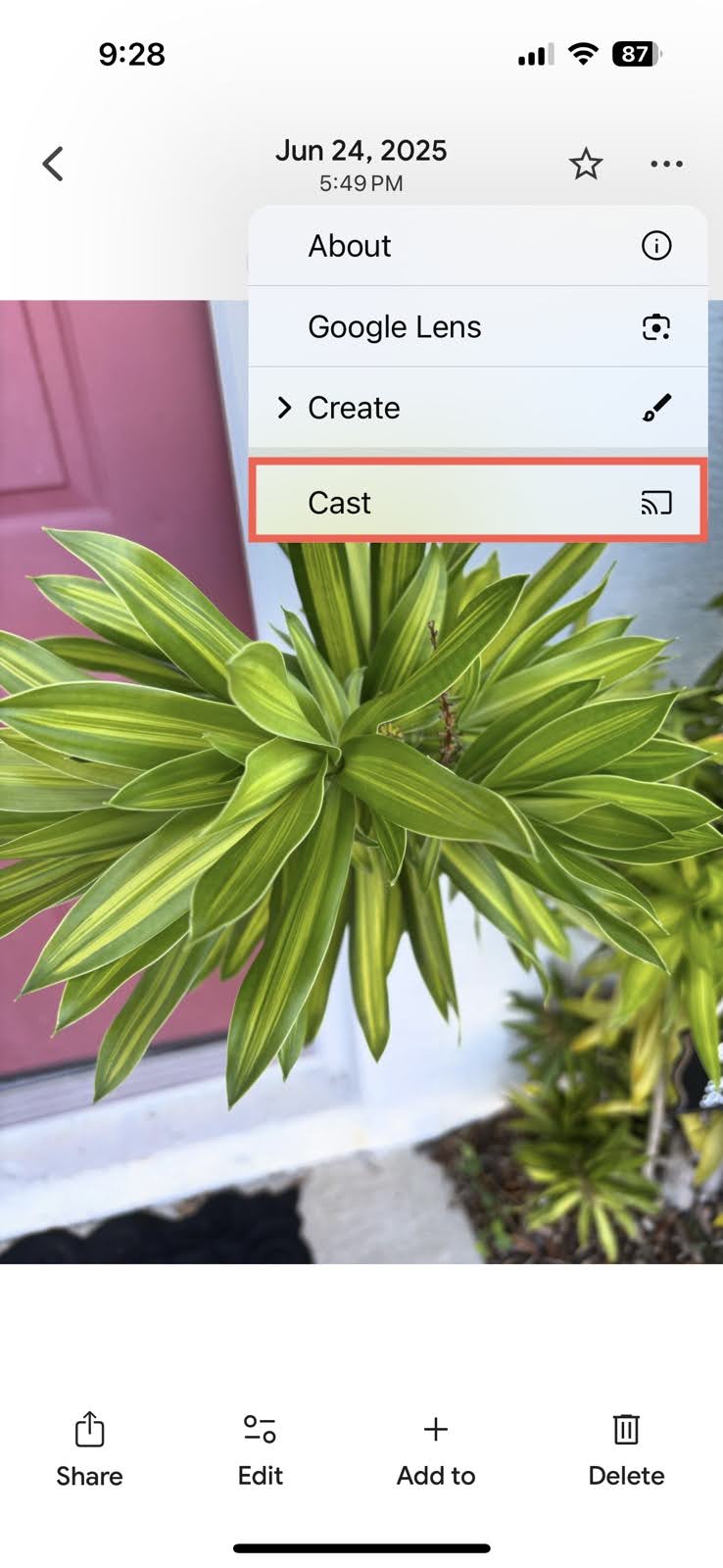 Tap on the Cast button