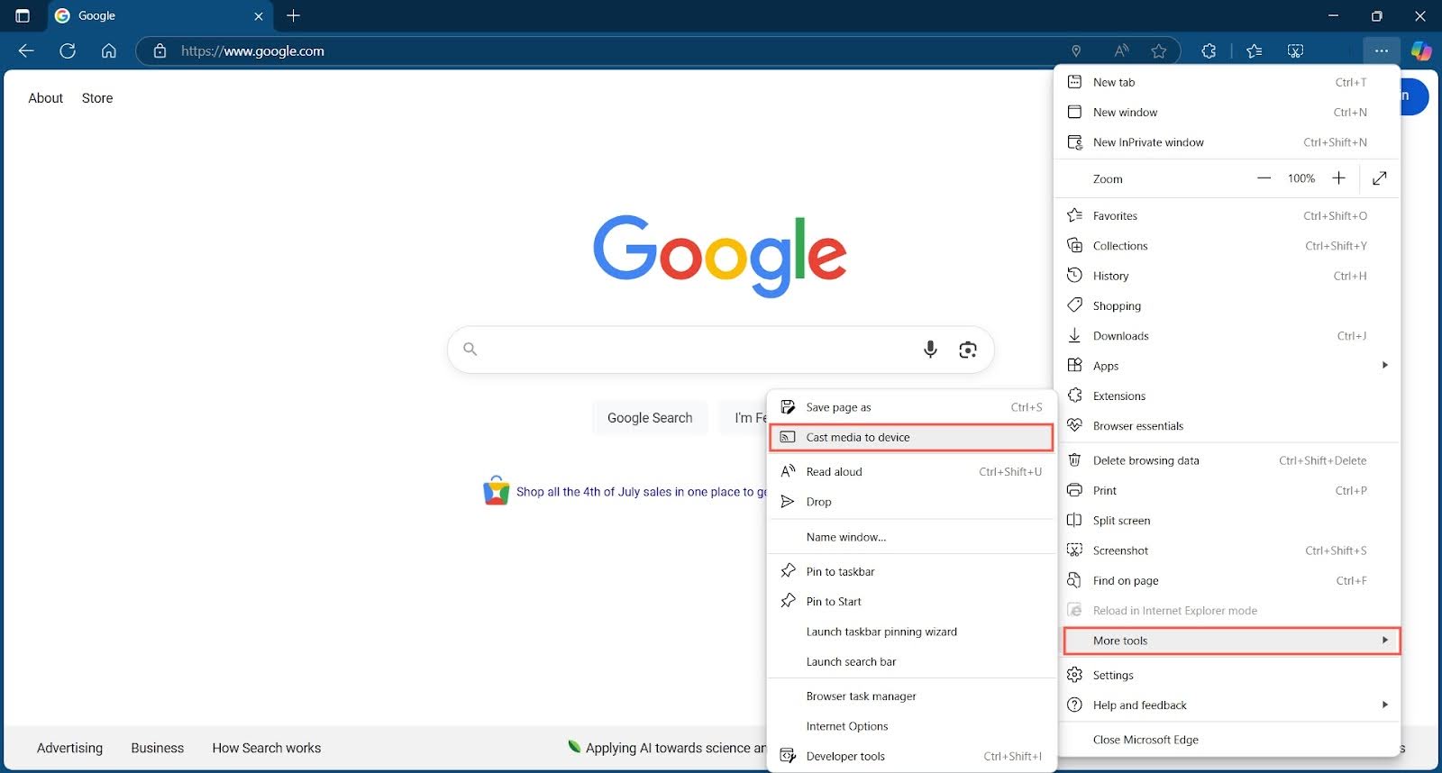 Tap on the Cast media to device button in Chrome browser
