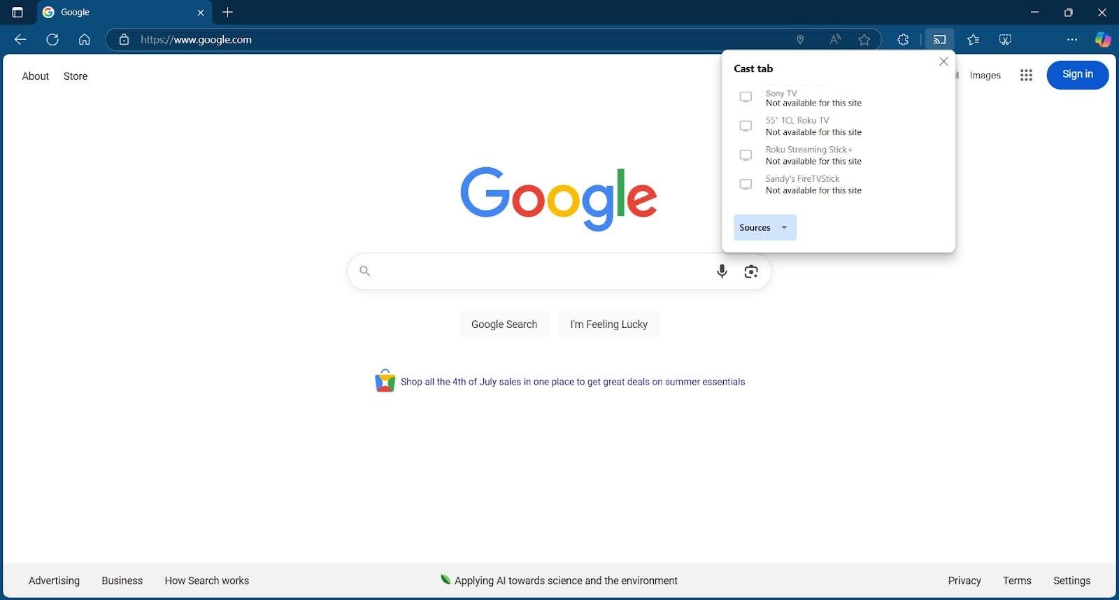 Tap on the Sources button in Chrome browser
