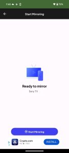 Tap on the Start Mirroring button in MirrorMeister on Android