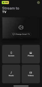 Tap on the Screen button in DoCast