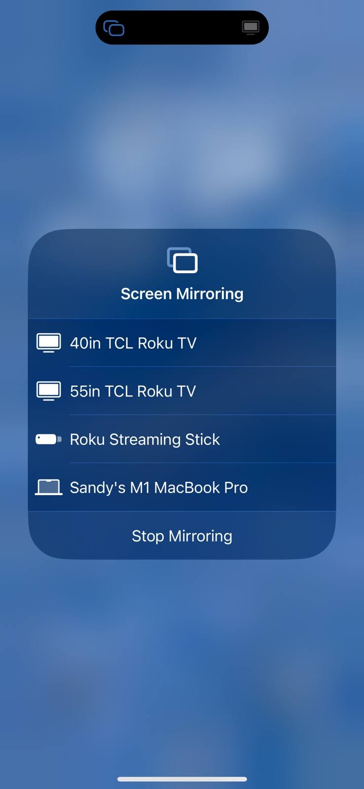 Choose your TV from the list of devices