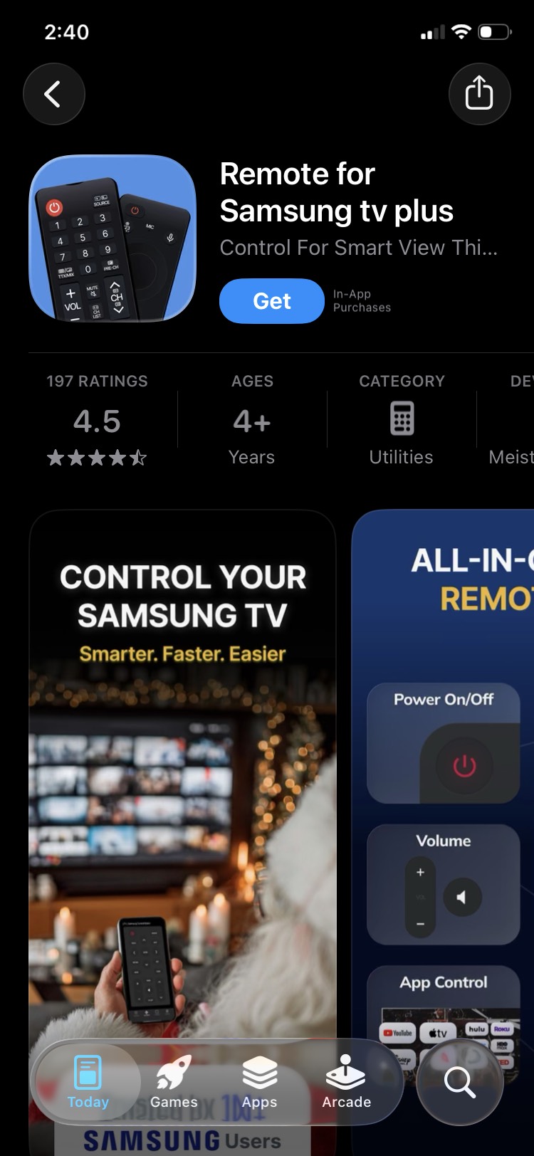 Download Remote for Samsung TV Plus from the App Store