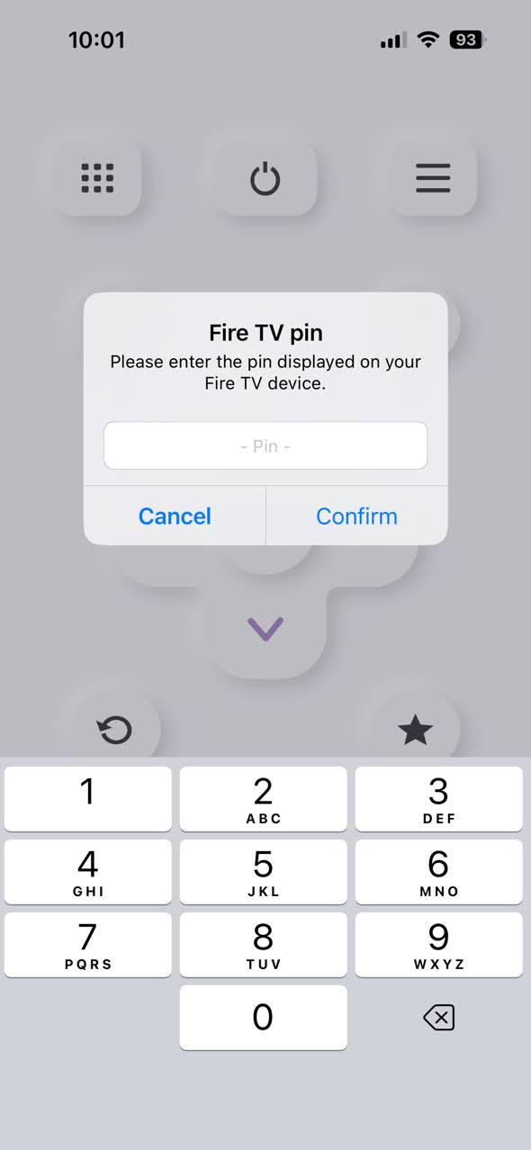 Enter the pin code displayed on Fire TV device Enter the pin code displayed on Fire TV device