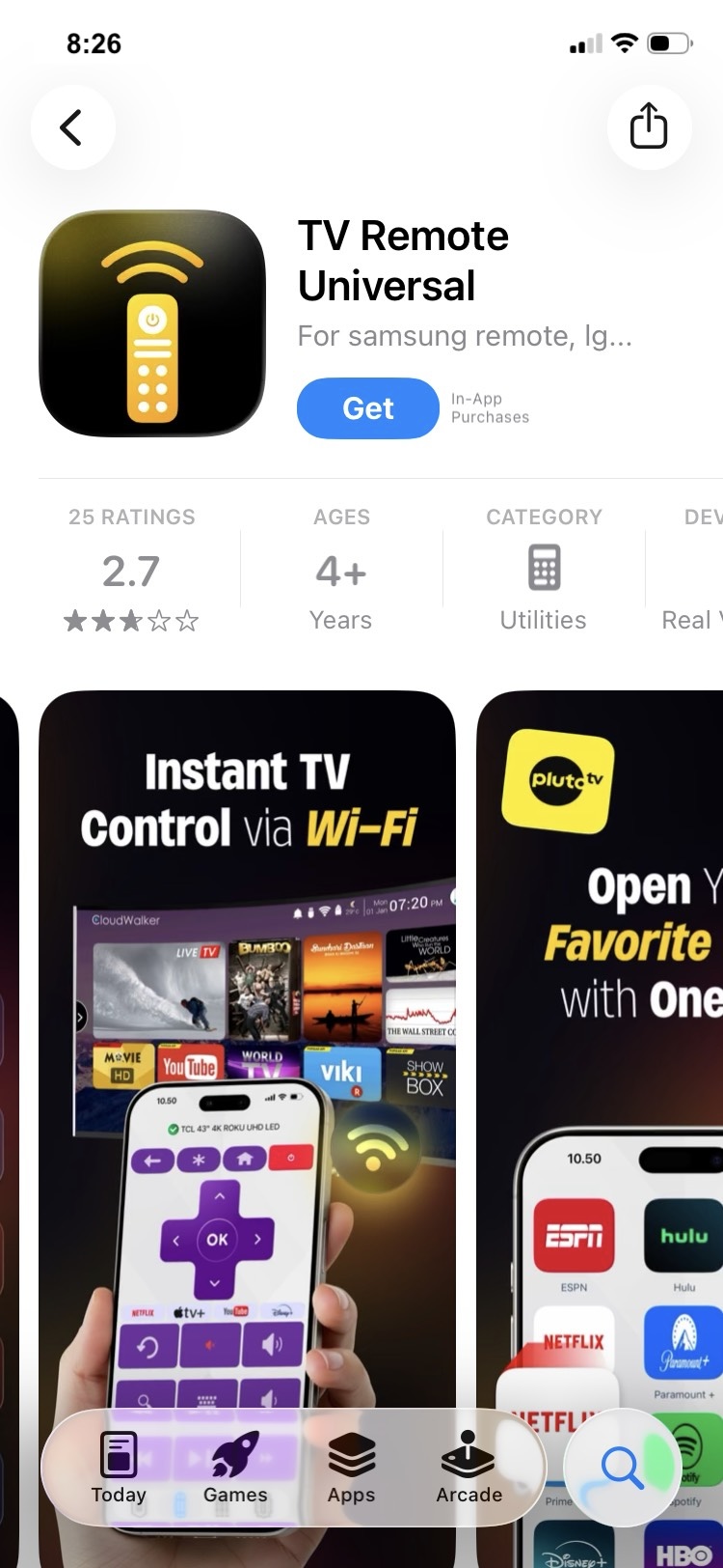 ऐप स्टोर से TV Remote Universal डाउनलोड करे