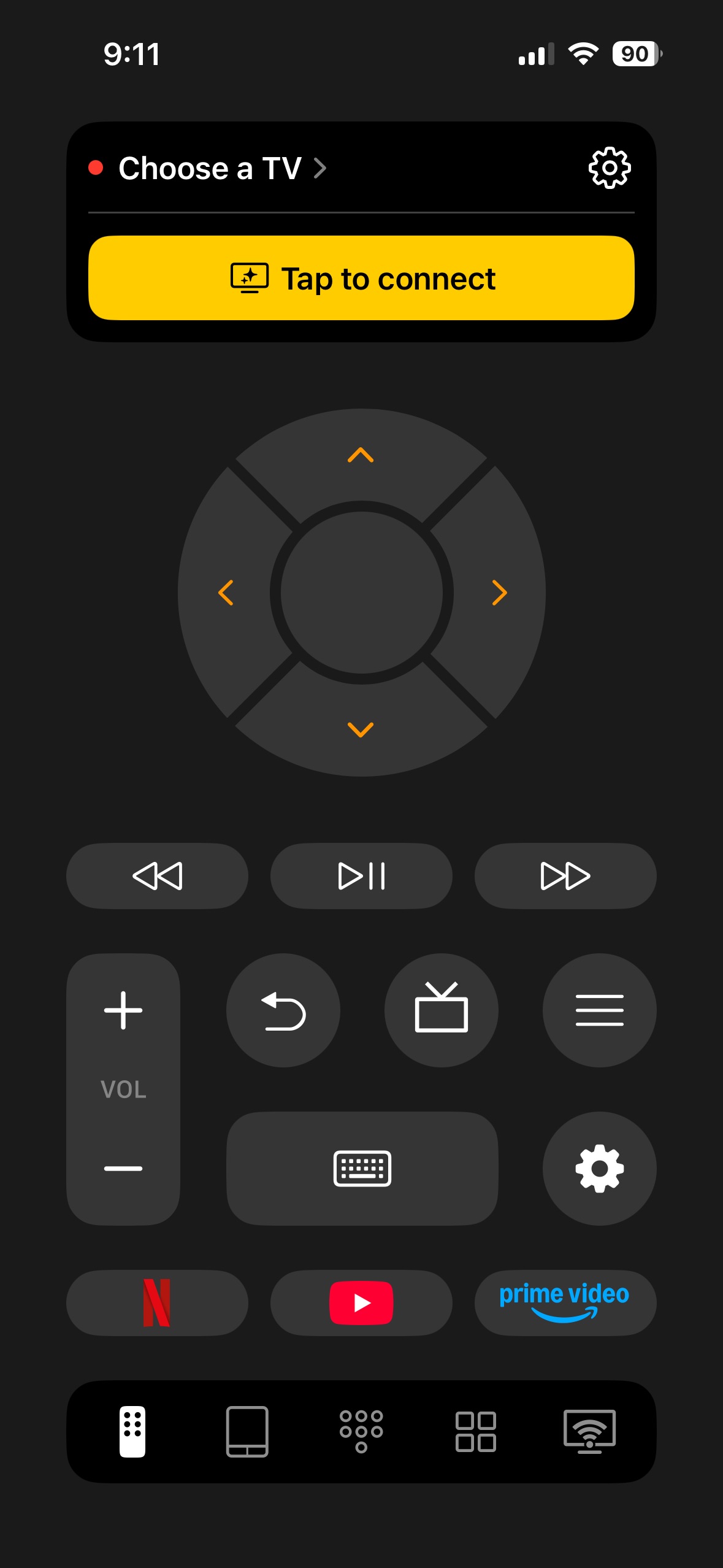 Tap on Choose a TV button in TVRem