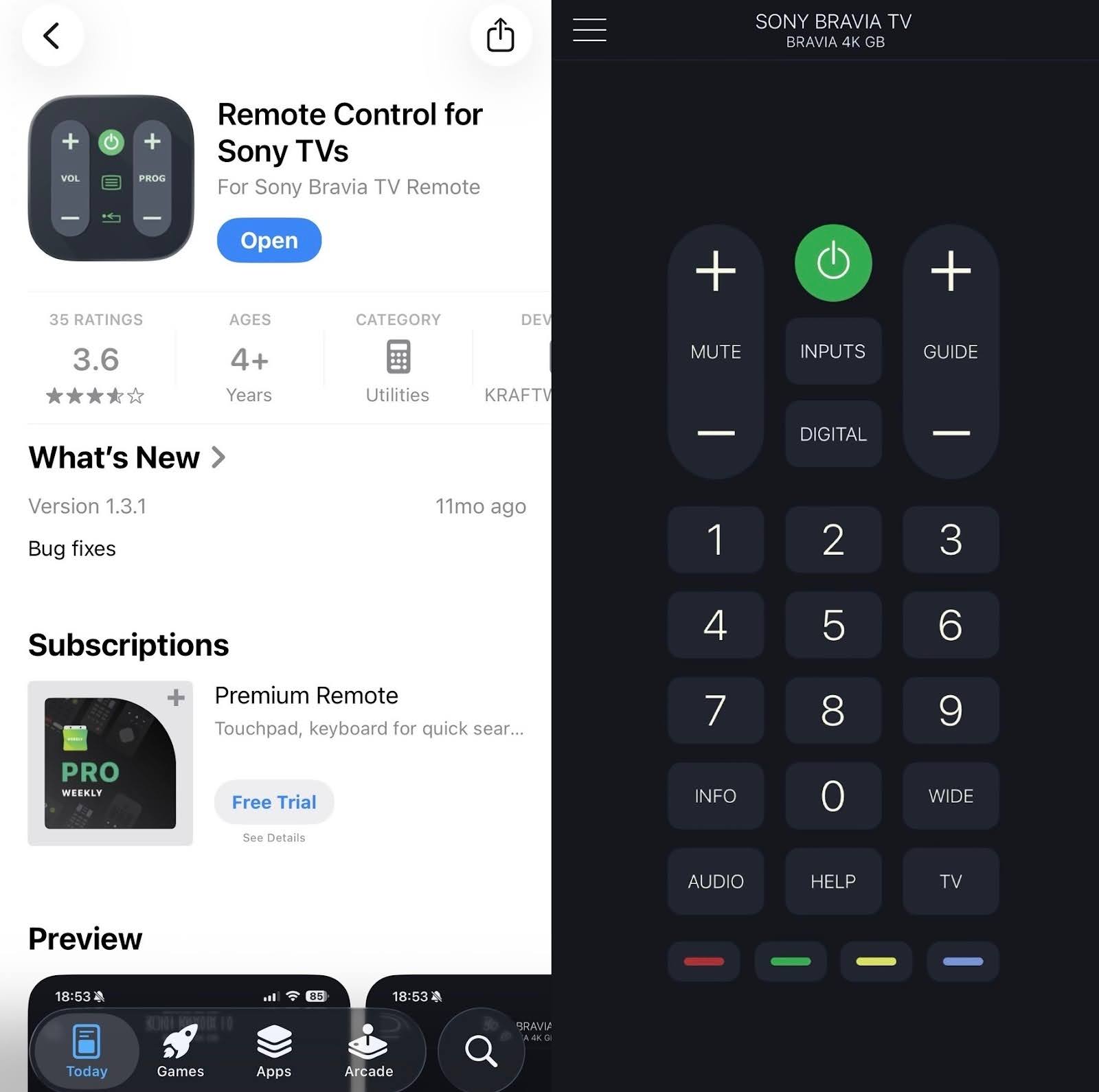 Remote Control for Sony TVs sreenshots