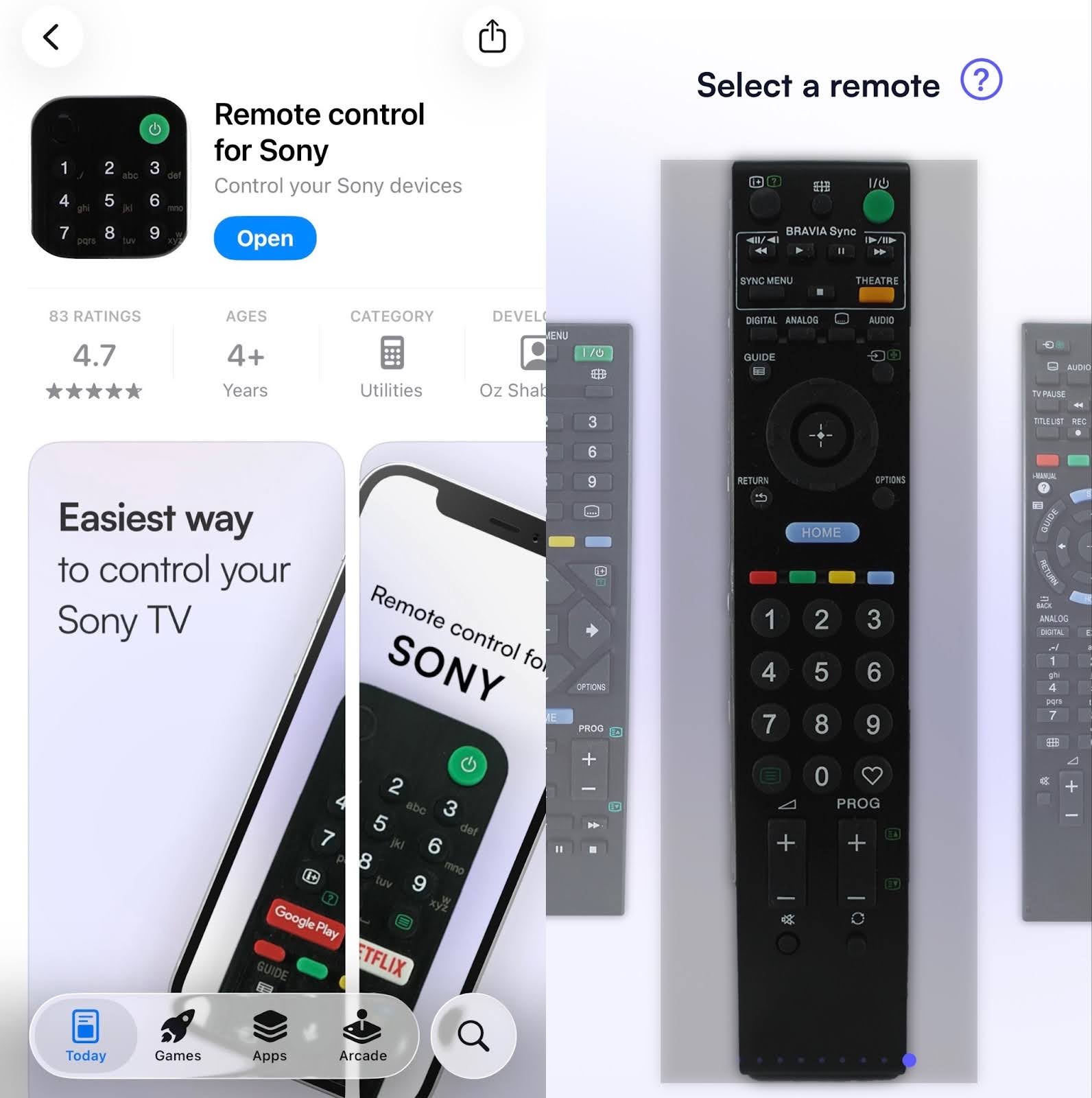 Remote Control for Sony screenshots