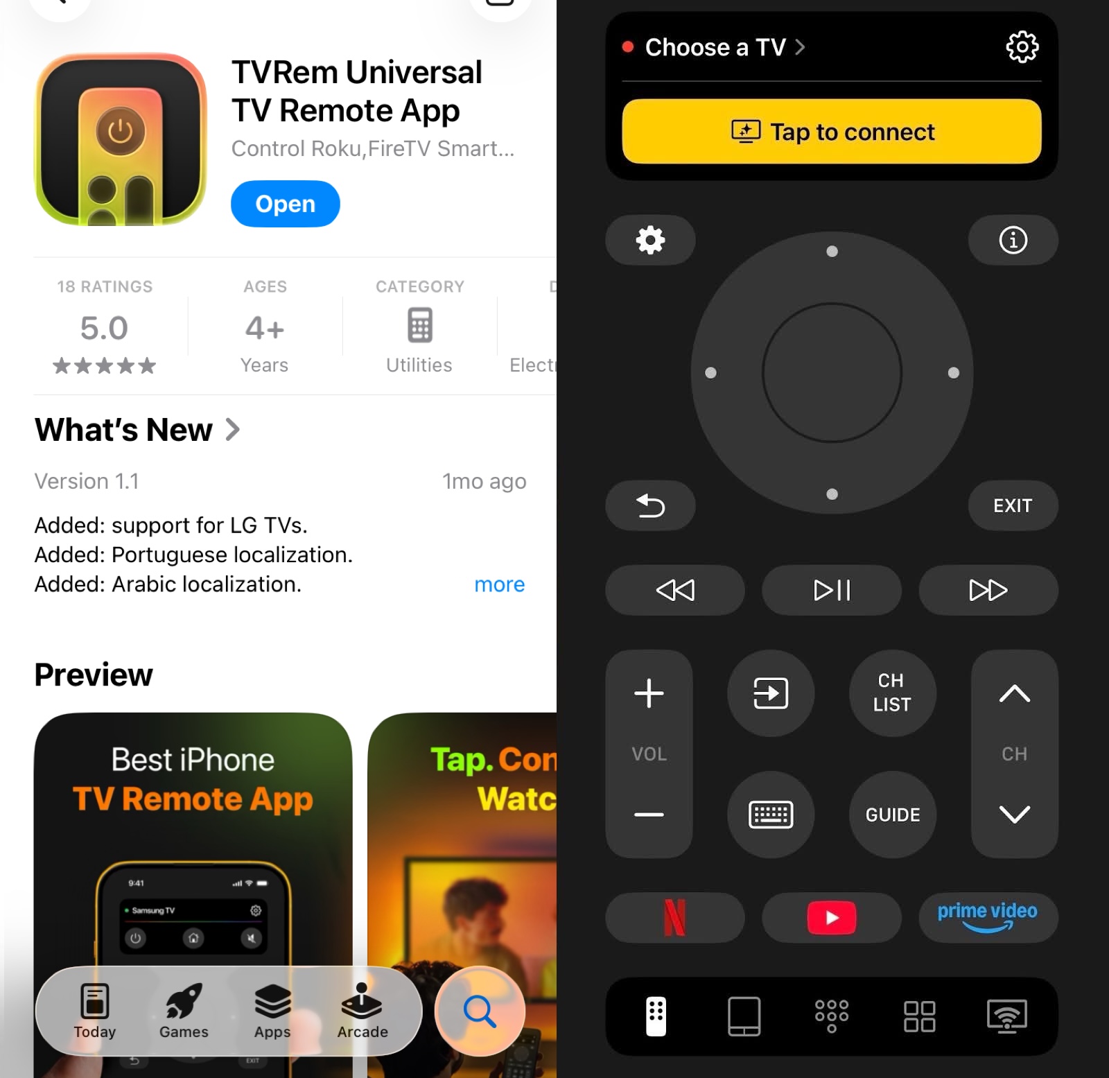 TVRem Universal TV Remote App screenshots