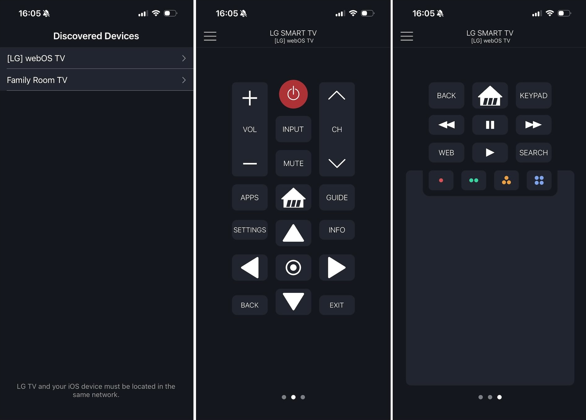 Screenshots of the Smartify – LG TV Remote app Screenshots of the Smartify – LG TV Remote app