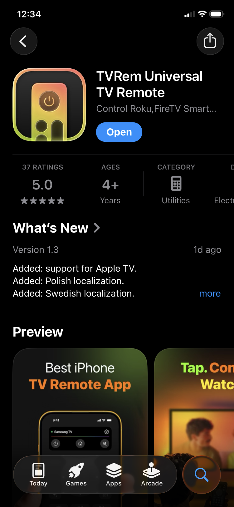Download TVRem from the App Store on iPhone