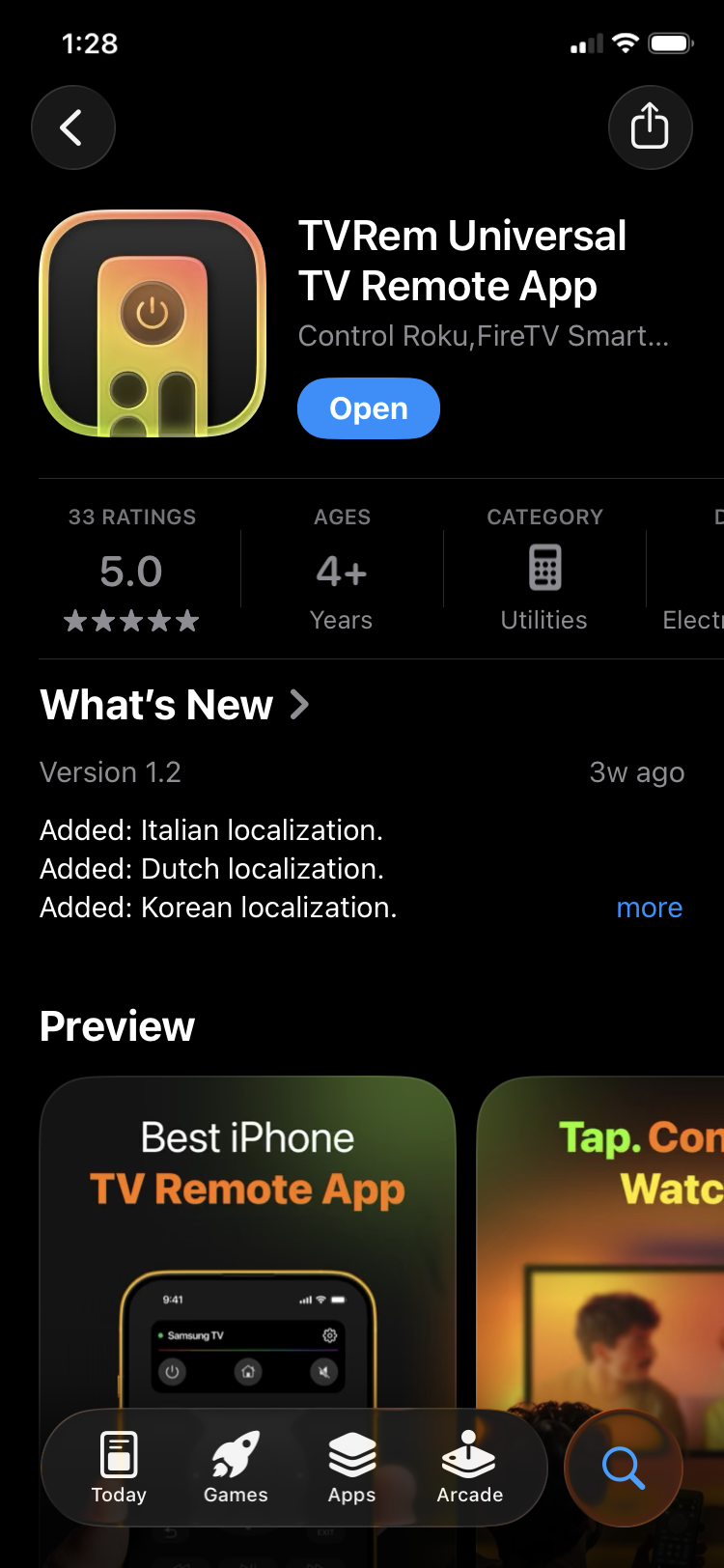 Download TVRem from the App Store on your iPhone