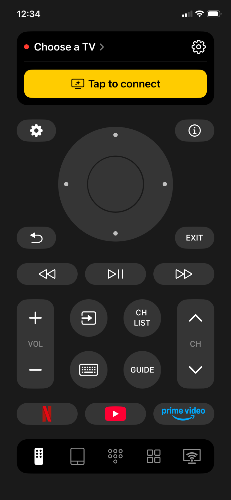 Open TVRem on your iPhone