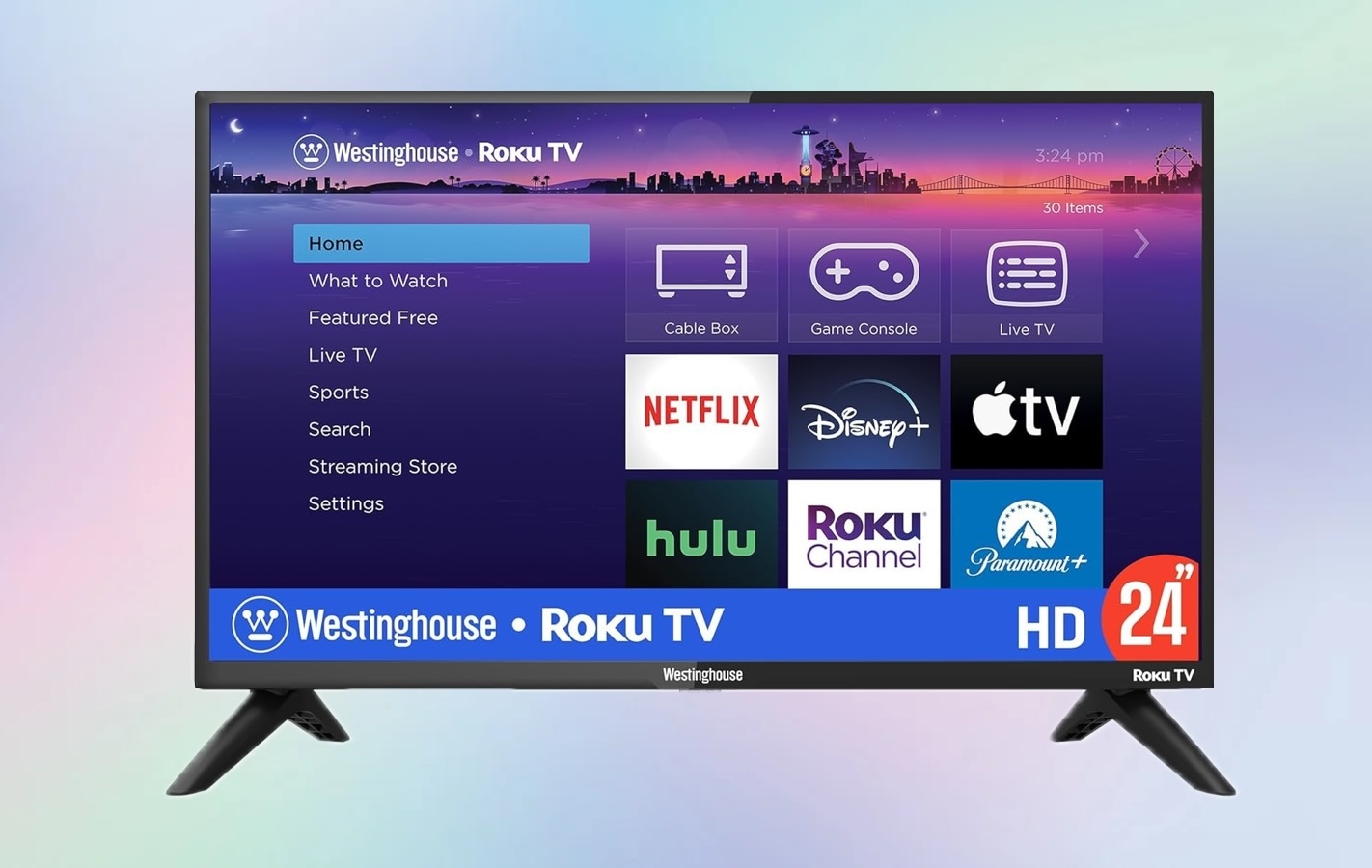 The Westinghouse TV on a neutral background