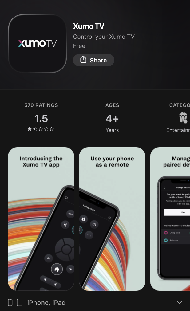 The official Xumo TV app is the platform-specific option