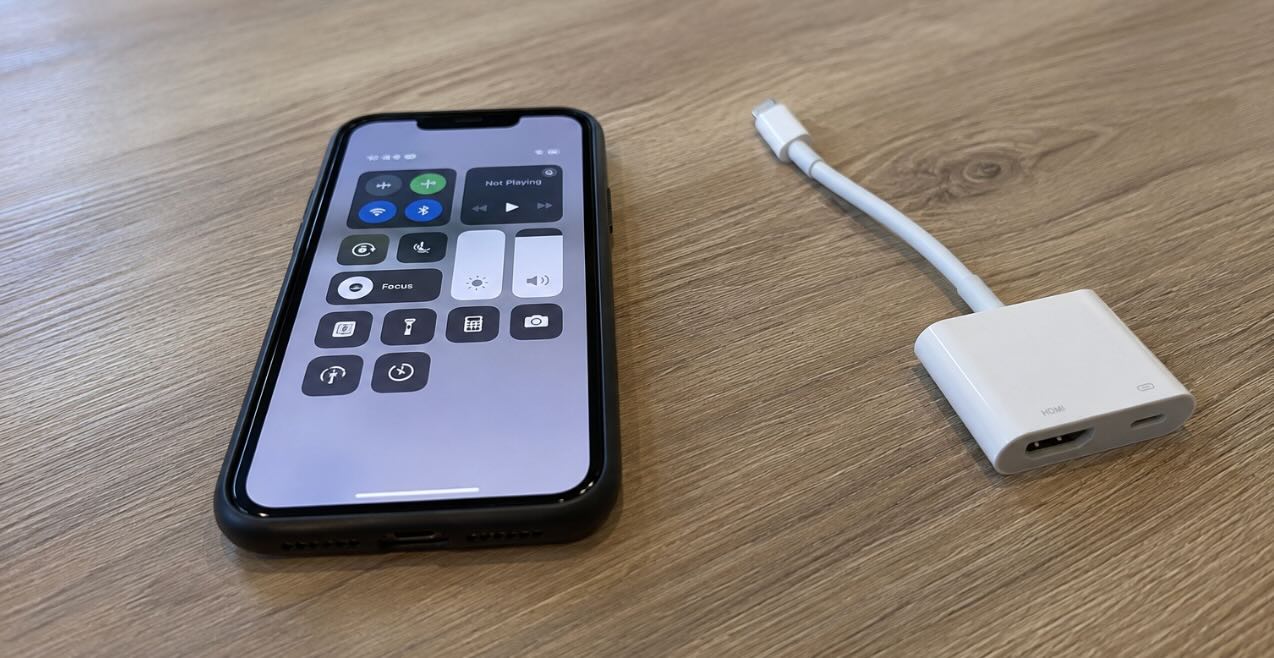 Connecting via HDMI adapter
