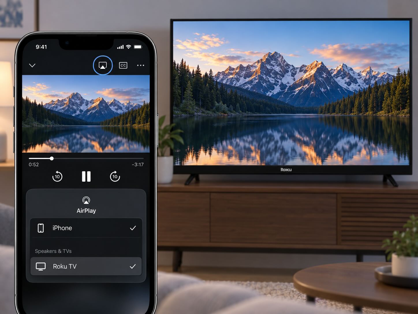 In-app AirPlay or casting options