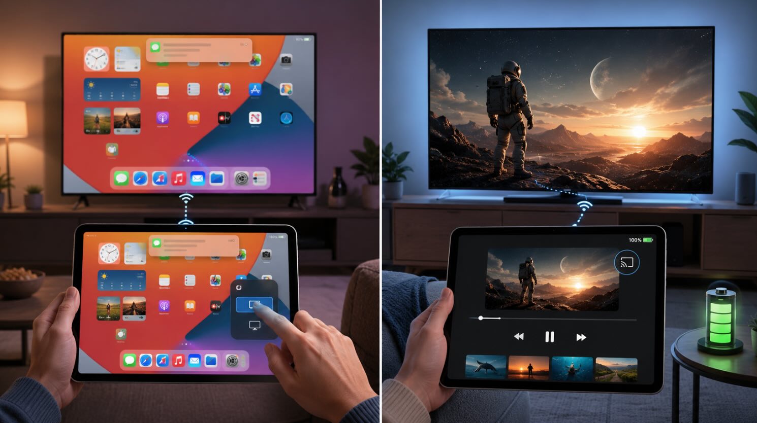 Screen mirroring and native casting options 