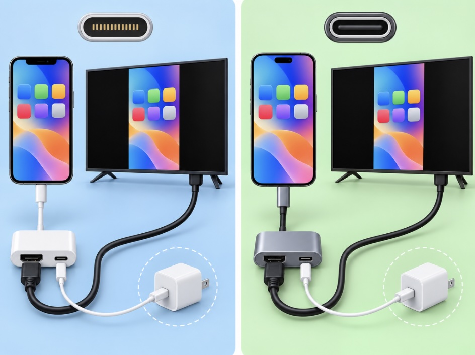 The right HDMI adapter for different iPhone models