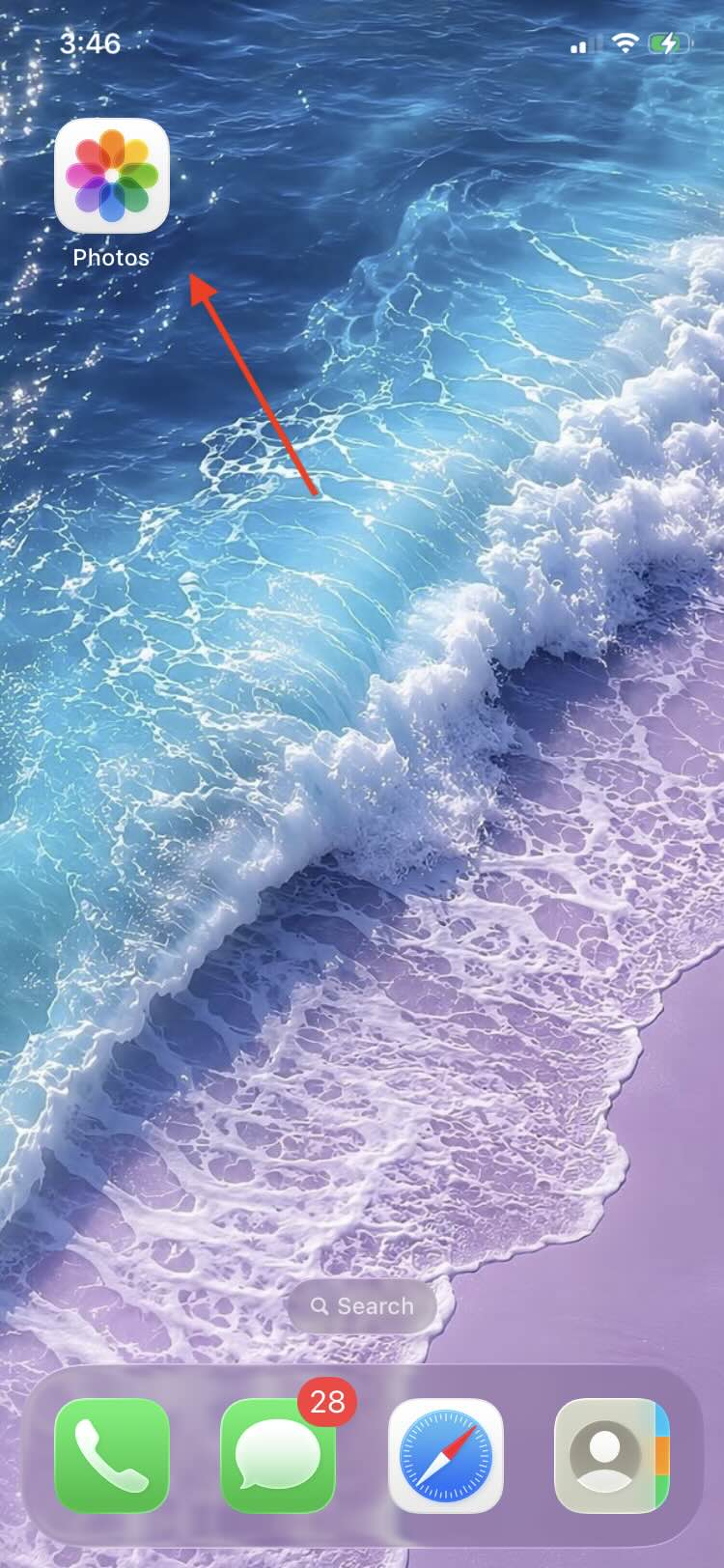 Fotos-App auf dem iPhone öffnen